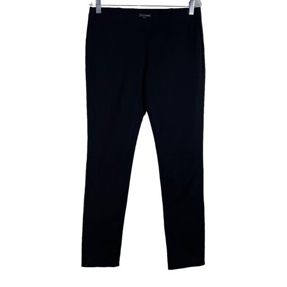 Eileen Fisher Black Stretch Ponte Pull-On Slim Fit Pants Small Officewear Career - Picture 2 of 13